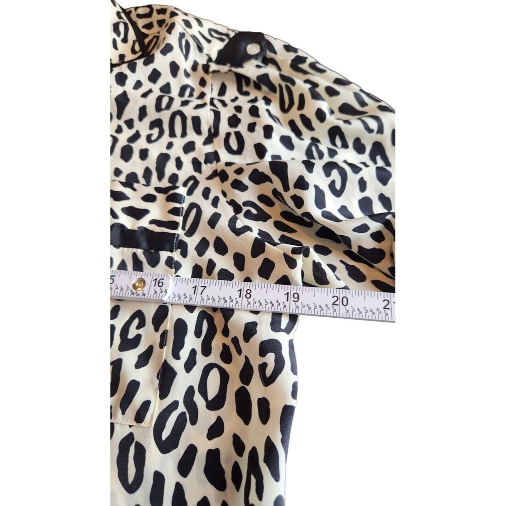 Vintage Jordan Button Up Top Women's Size 5/6 Polyester Animal Print Long Sleeve - Picture 5 of 5